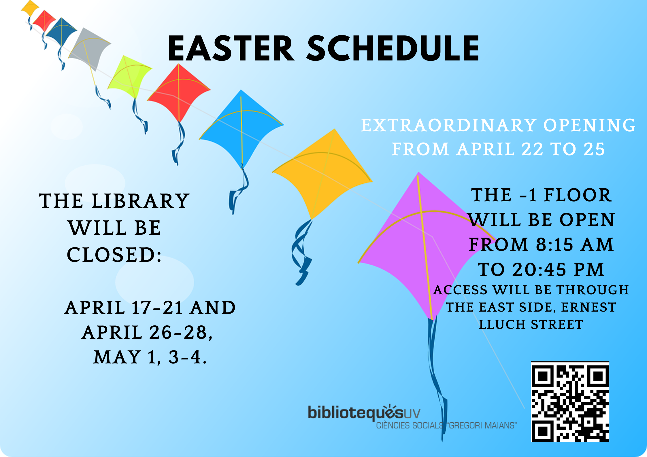 Easter timetable